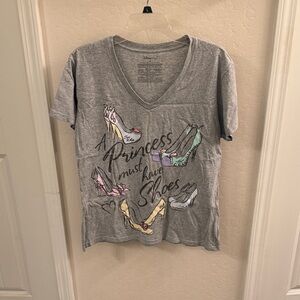 Disney Gray Princess Shoe Graphic Tee